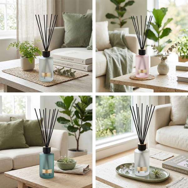 Frosted Ribbed Diffuser 500ml – Elegant Home Fragrance Reed Diffuser