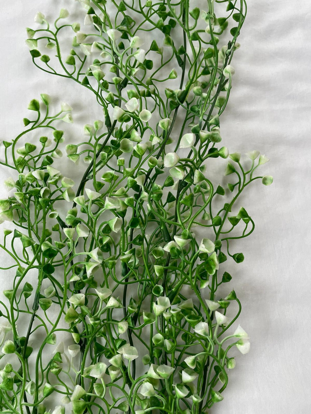 Green & White / Green & Yellow Flower Artificial Hanging Stem with Green Leaves Decor