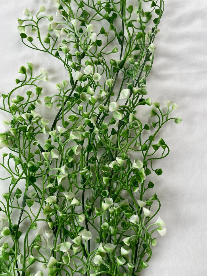 Green & White / Green & Yellow Flower Artificial Hanging Stem with Green Leaves Decor