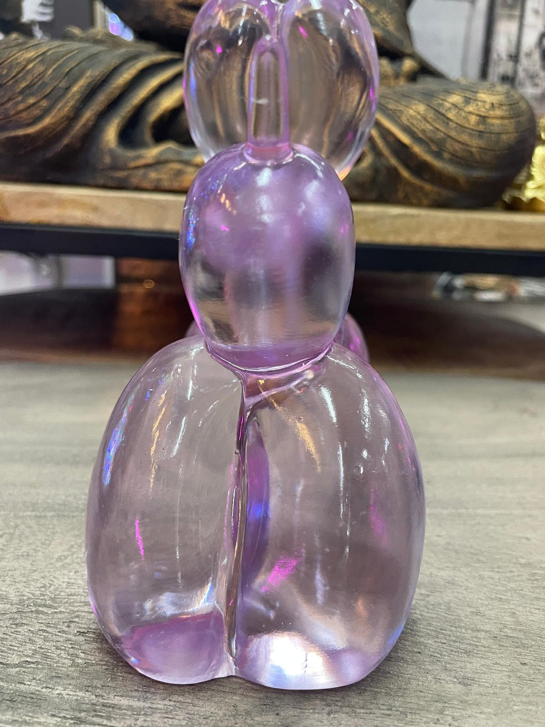 Clear pink Translucent balloon dog decorative ornament