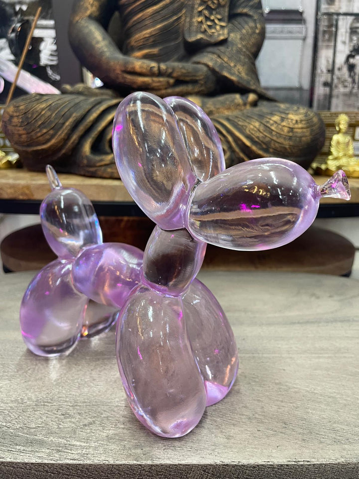 Clear pink Translucent balloon dog decorative ornament