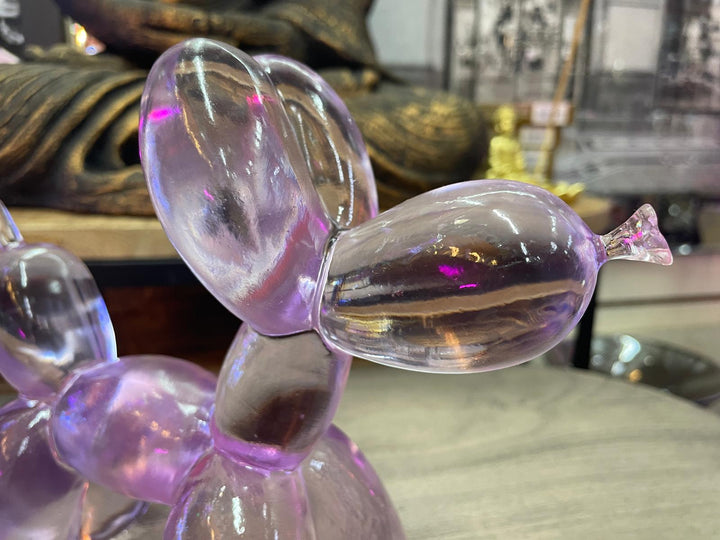 Clear pink Translucent balloon dog decorative ornament