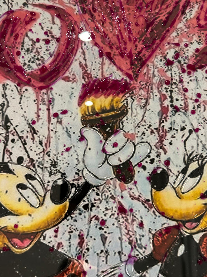 White Framed Mickey and Minnie Mouse Love Wall Art Disney Couple Romantic Home Décor