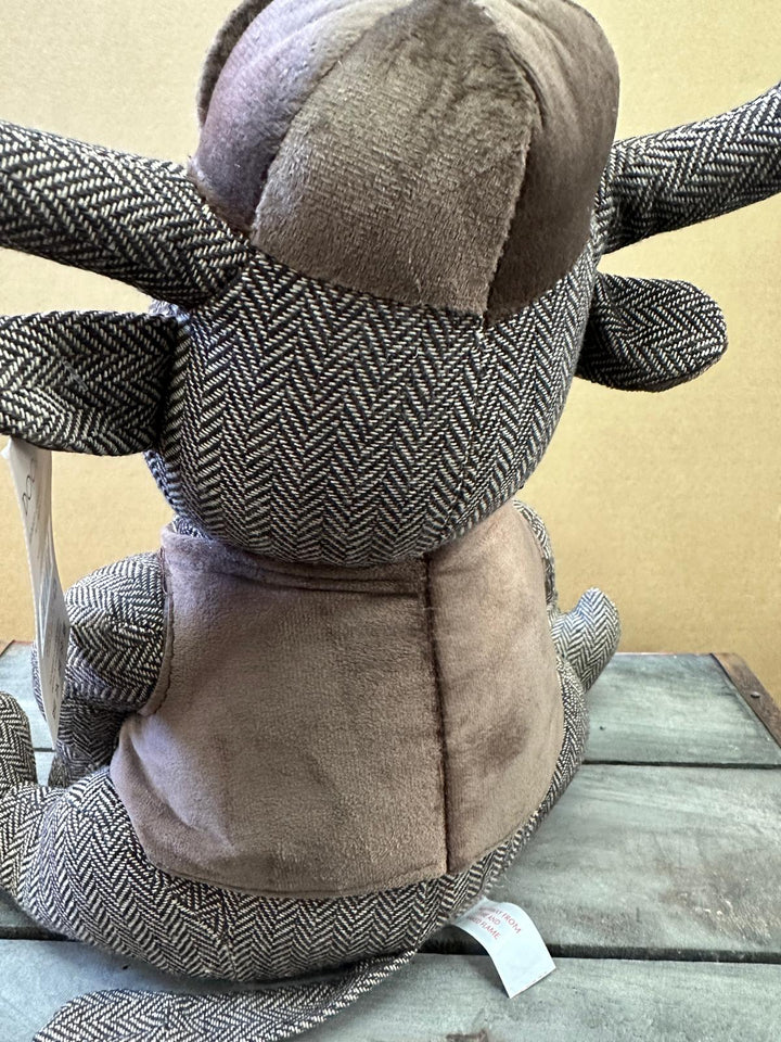 Tweed Woven Owl & Cow Door Stopper with Bow Home Décor, Weighted Animal Door Stop