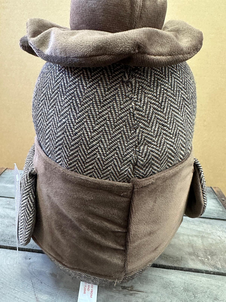 Tweed Woven Owl & Cow Door Stopper with Bow Home Décor, Weighted Animal Door Stop