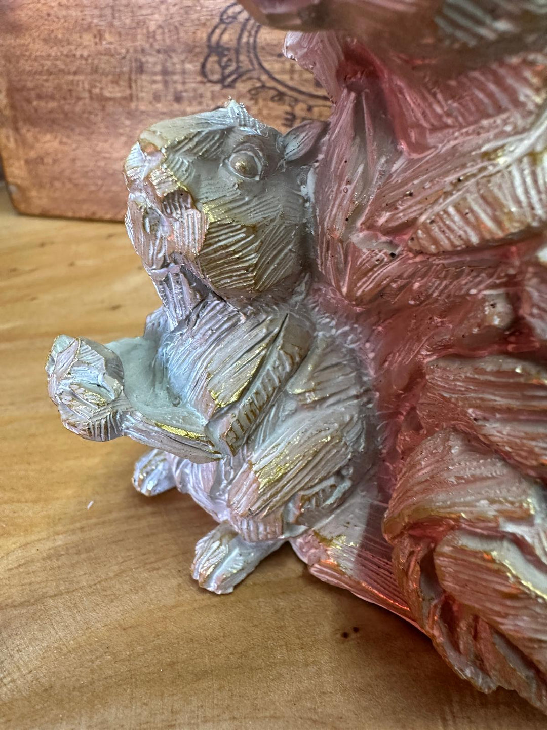 Squirrel with Baby Driftwood Ornament – Woodland Animal Décor, Handcrafted Style Nature