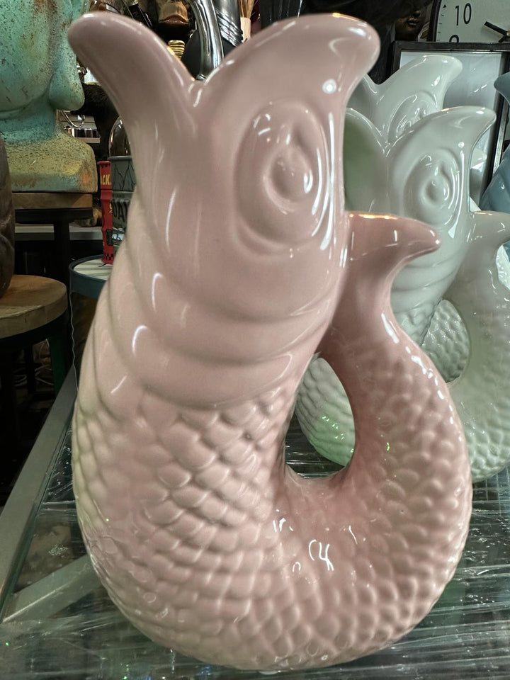 Ceramic Fish Jug Vase – assorted colour Fish Pitcher, Utensil Holder, Nautical Kitchen Décor, Decorative Ornament