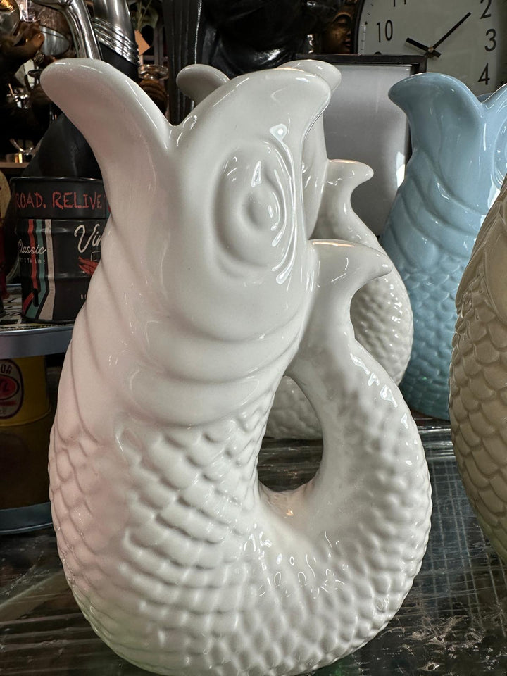 Ceramic Fish Jug Vase – assorted colour Fish Pitcher, Utensil Holder, Nautical Kitchen Décor, Decorative Ornament