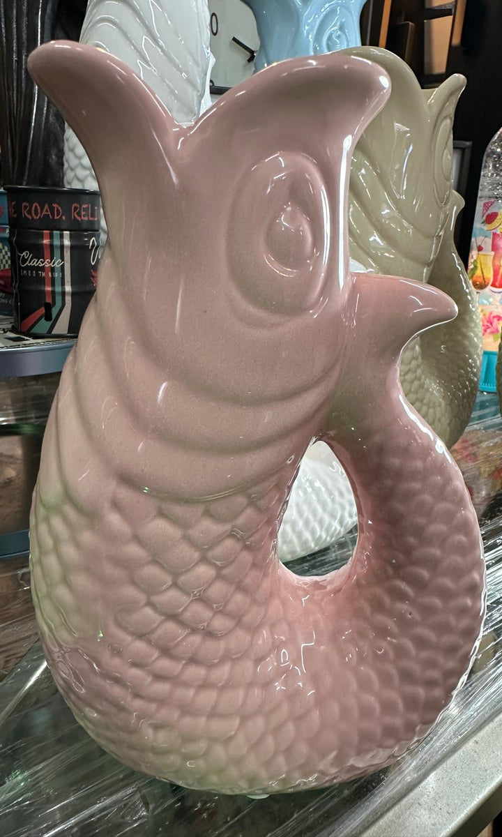 Ceramic Fish Jug Vase – assorted colour Fish Pitcher, Utensil Holder, Nautical Kitchen Décor, Decorative Ornament