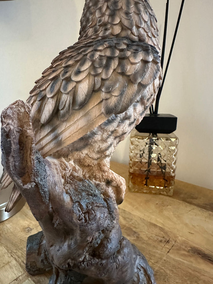 Handcrafted Eagle & Owl Figurine Ornament – Rustic Wildlife Home Decor Statue