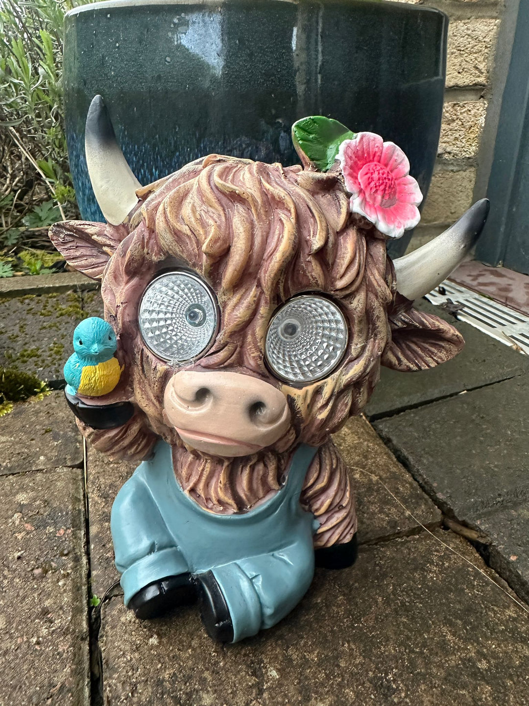 Highland Cow Resin Ornament – Cute Garden & Indoor Animal Statue Decor