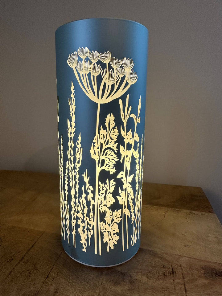 Pastel Glass LED Table Lamps  – Green Blue & Pink Decorative Lights with Battery Operated AA LED Lighting