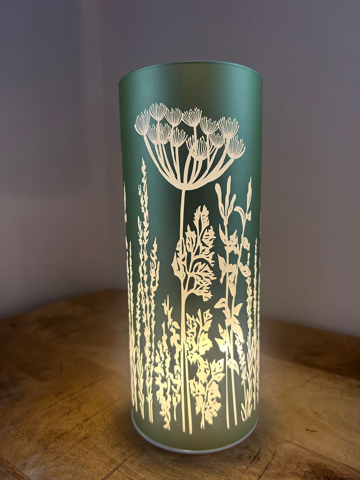 Pastel Glass LED Table Lamps  – Green Blue & Pink Decorative Lights with Battery Operated AA LED Lighting