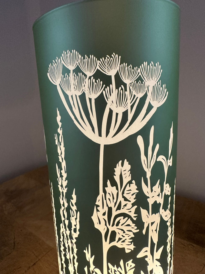 Pastel Glass LED Table Lamps  – Green Blue & Pink Decorative Lights with Battery Operated AA LED Lighting