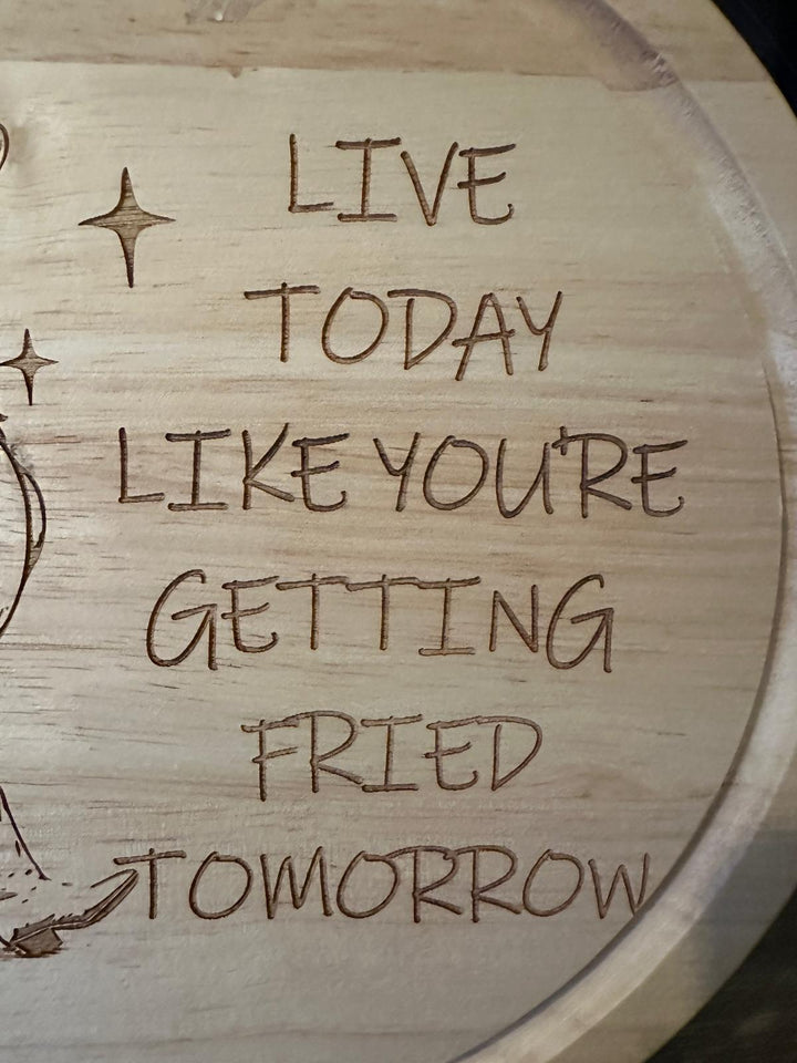 Wooden Round Chopping & Cheese Board – Natural Wood Serving Board for Kitchen