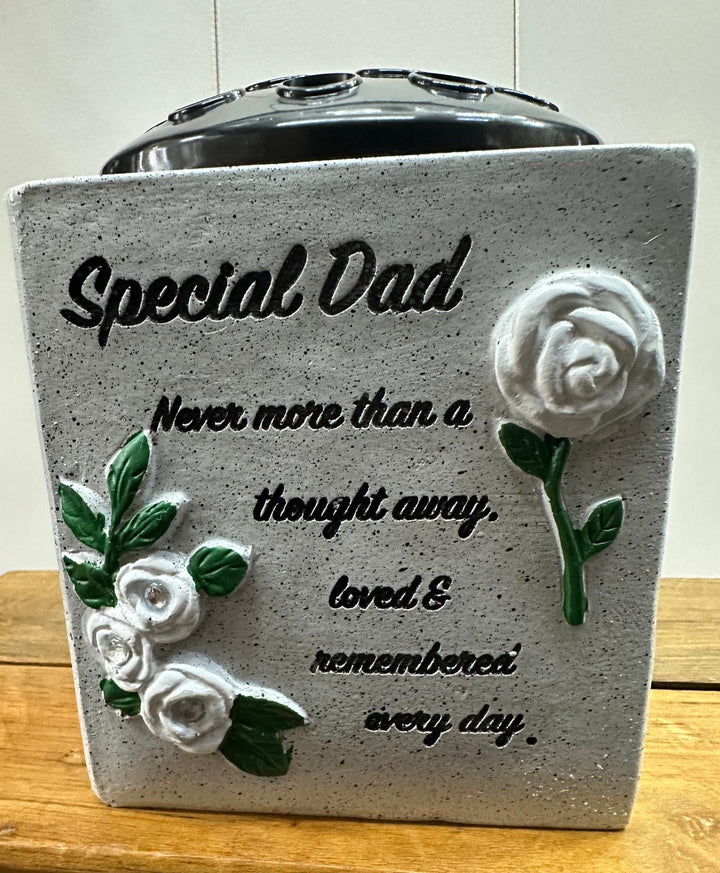 Graveside Memorial Flower Vase Pot – Memory Tribute Ornament for Headstone Remembrance