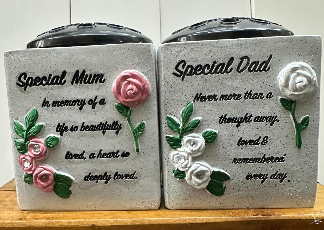 Graveside Memorial Flower Vase Pot – Memory Tribute Ornament for Headstone Remembrance