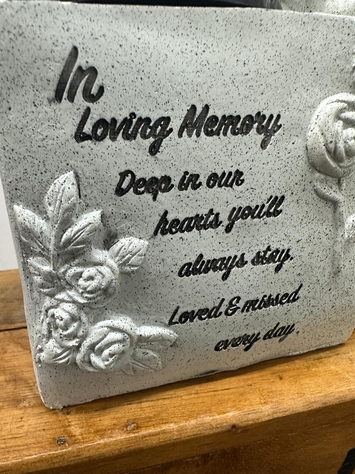 Graveside Memorial Flower Vase Pot with Cherub – Memory Tribute Ornament for Headstone Remembrance