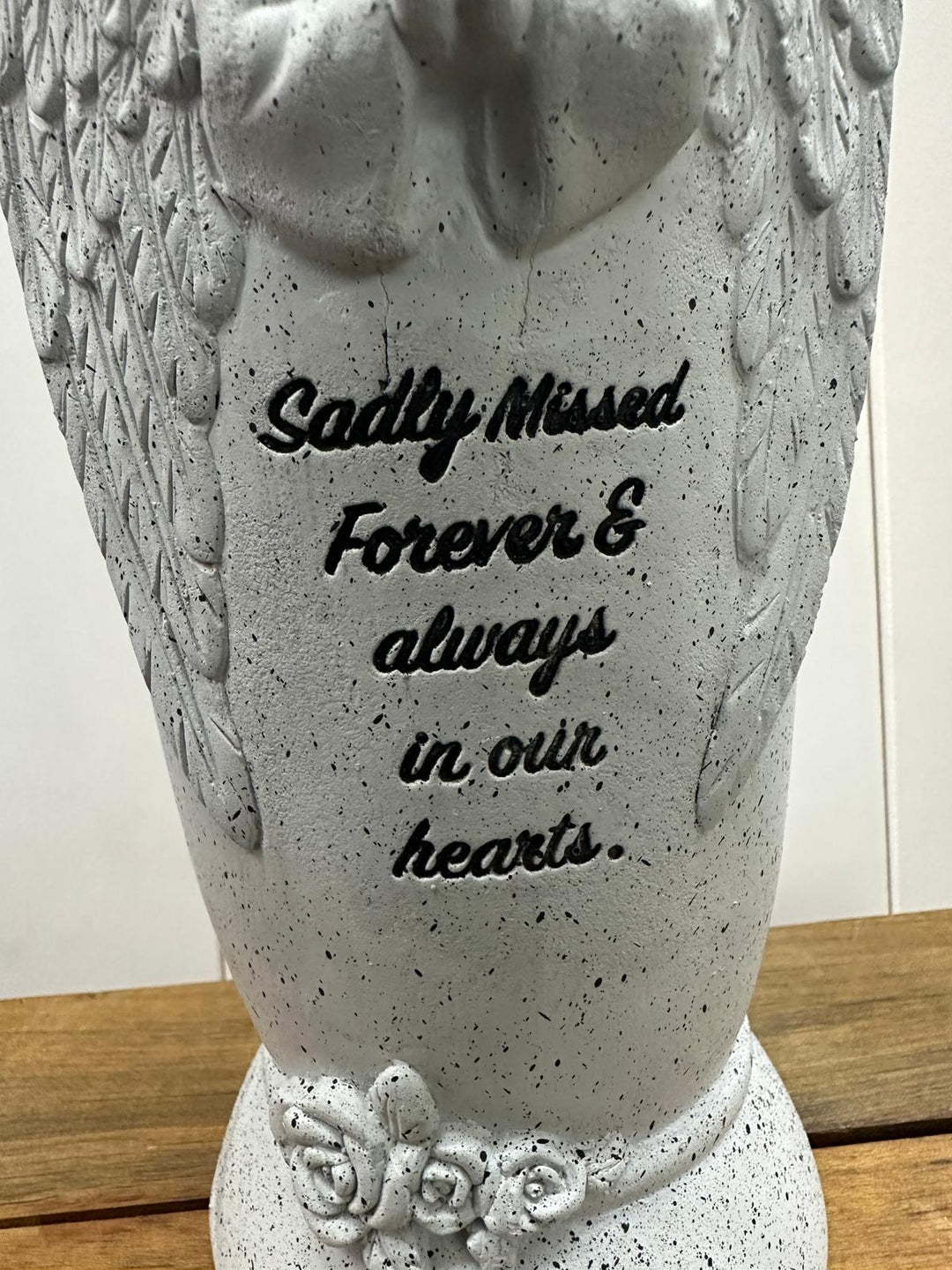 Eternal Memorial Angel Flower Vase with Stakes – In Loving Memory, Sadly Missed Tribute for Mum or Dad