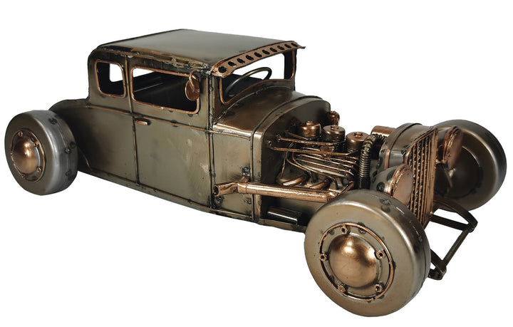 Polished Metal Vehicle Sculptures – Hot Rod, Tractor, 4×4 Wagon, Brooklands Racer & Tow Truck