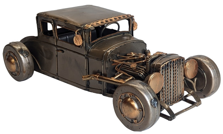 Polished Metal Vehicle Sculptures – Hot Rod, Tractor, 4×4 Wagon, Brooklands Racer & Tow Truck