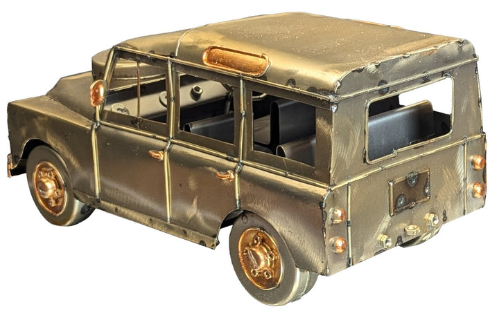 Polished Metal Vehicle Sculptures – Hot Rod, Tractor, 4×4 Wagon, Brooklands Racer & Tow Truck