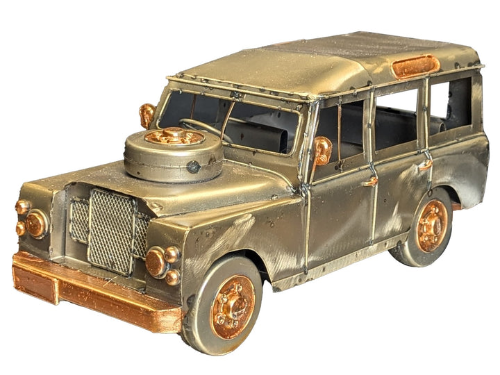 Polished Metal Vehicle Sculptures – Hot Rod, Tractor, 4×4 Wagon, Brooklands Racer & Tow Truck