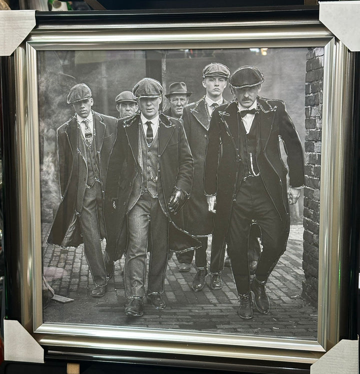 Peaky Blinders Wall Art with Liquid Art Resin & Two-Tone Black & Silver Frame