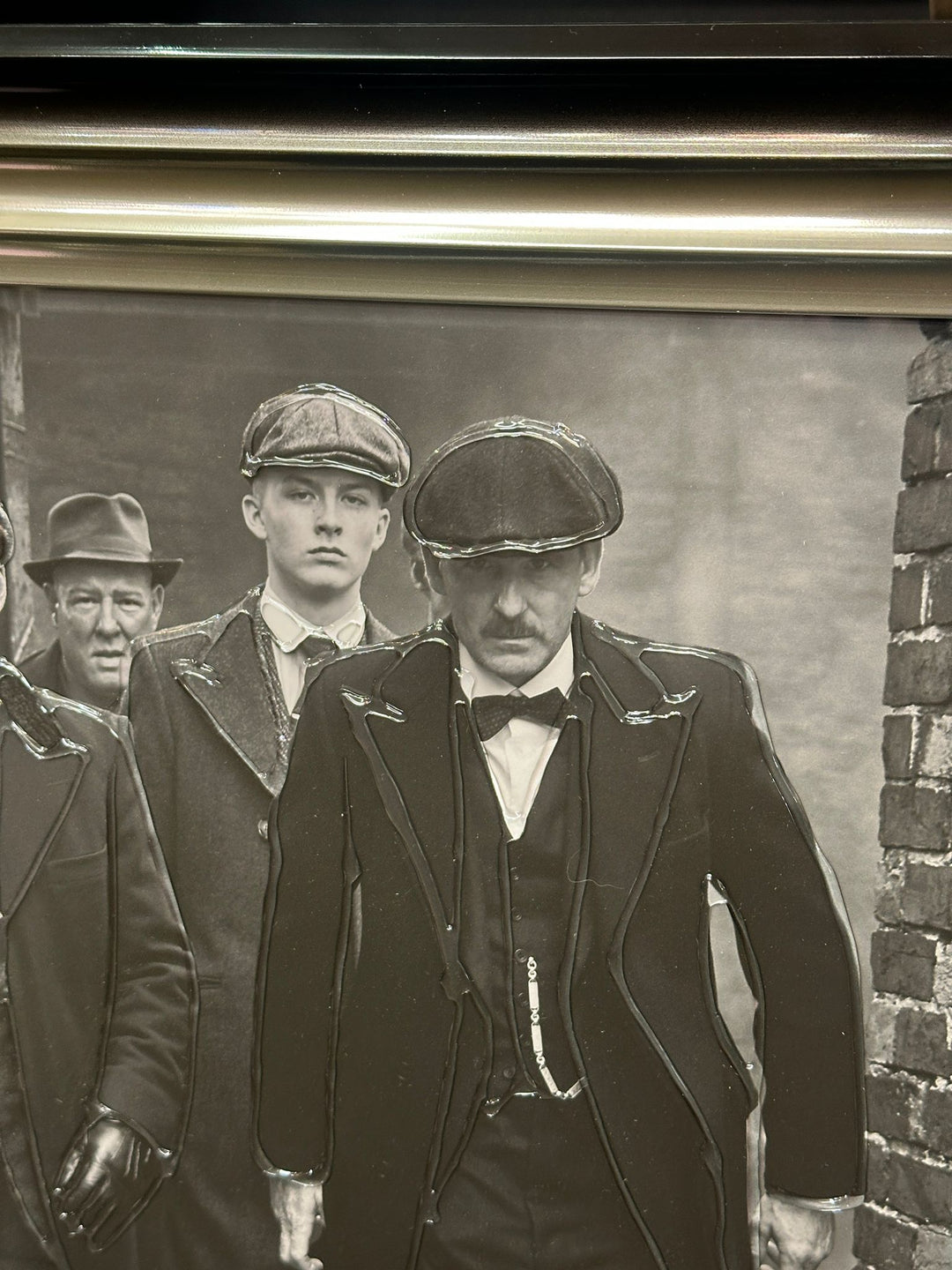Peaky Blinders Wall Art with Liquid Art Resin & Two-Tone Black & Silver Frame
