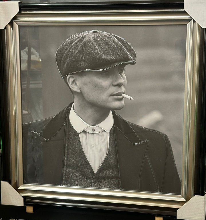 Peaky Blinders Wall Art with Liquid Art Resin & Two-Tone Black & Silver Frame