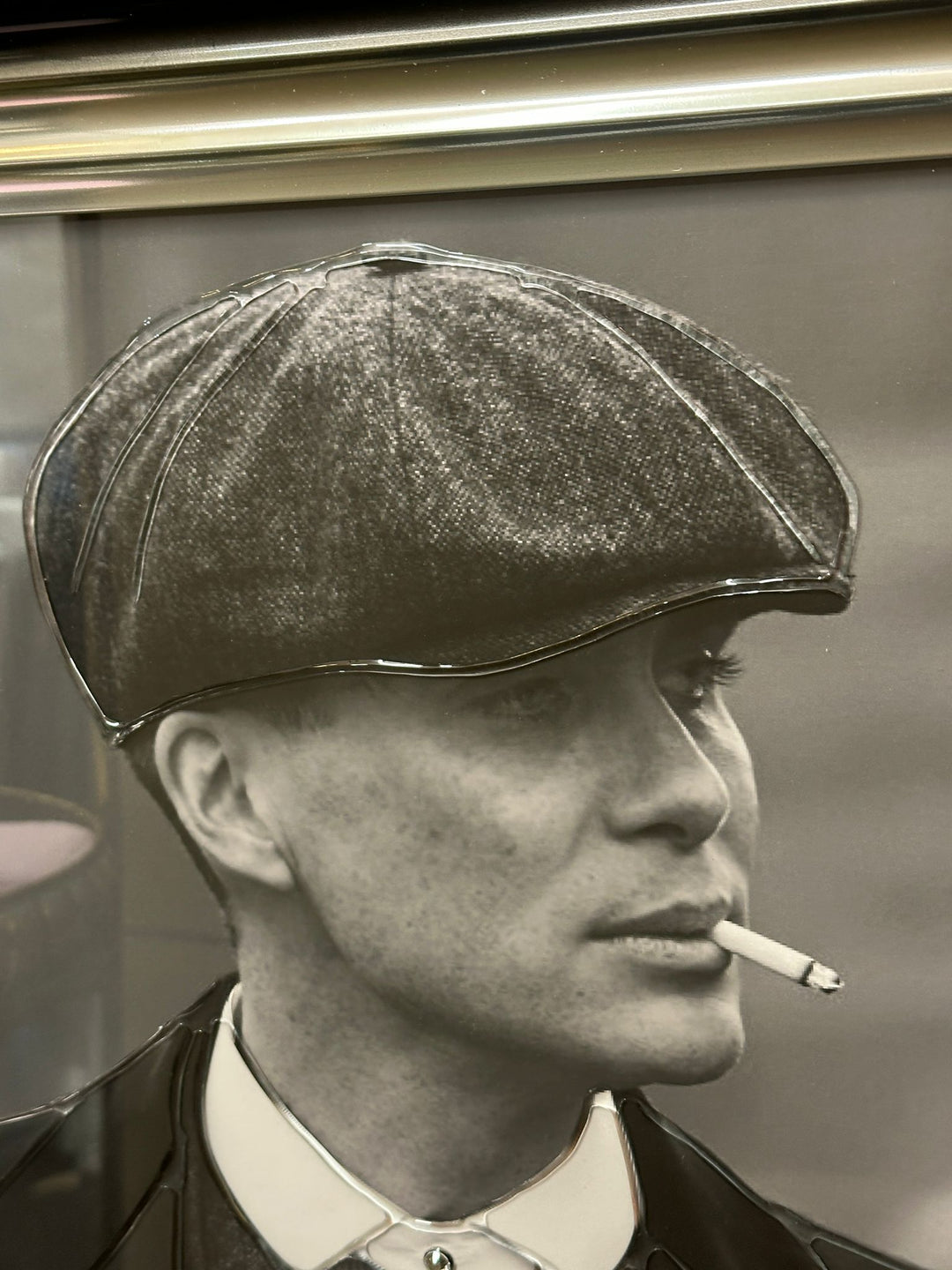 Peaky Blinders Wall Art with Liquid Art Resin & Two-Tone Black & Silver Frame