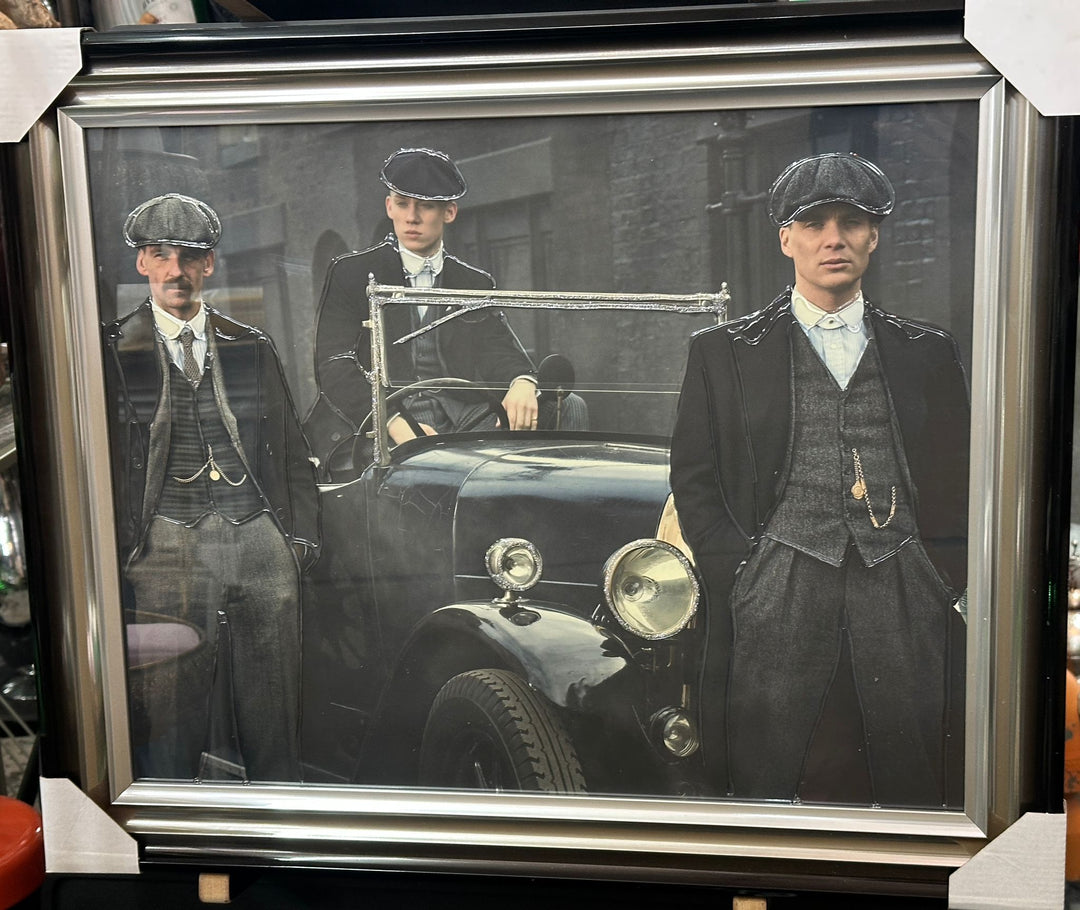 Peaky Blinders Wall Art – Liquid Art Resin with Two-Tone Black & Silver Frame