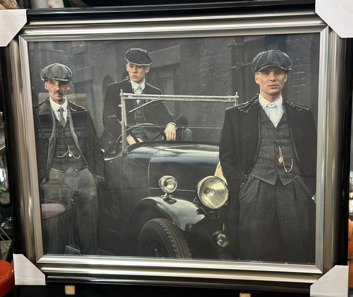 Peaky Blinders Wall Art – Liquid Art Resin with Two-Tone Black & Silver Frame