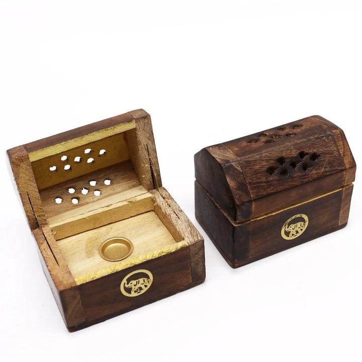 Mini Incense Cone Smoke Box – Mango Wood Incense Burner | Aromatherapy Home Decor