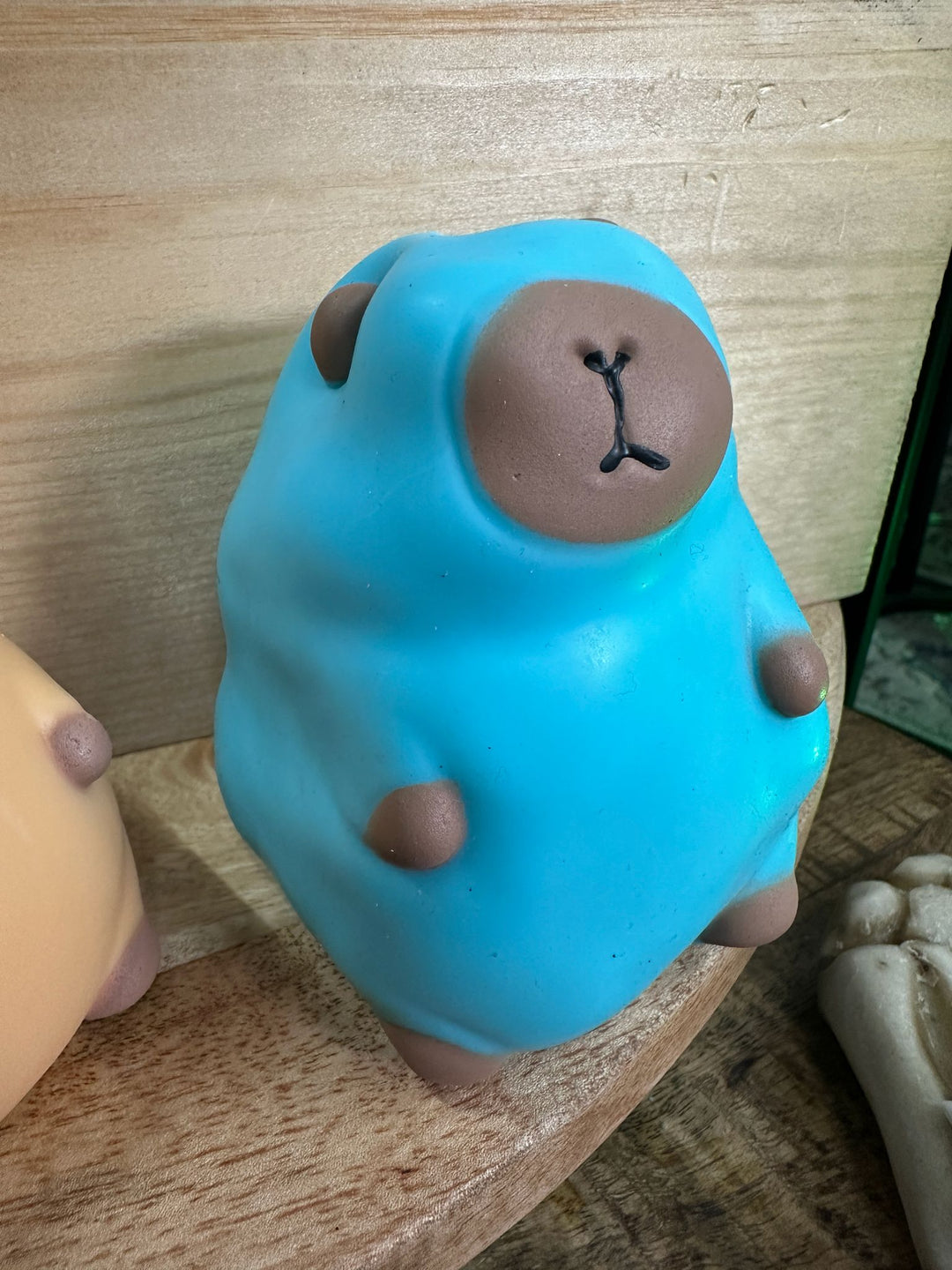 Stretchy Sand Filled Capybara Squishy – Soft Sensory Fidget Toy in Pink, Blue & Brown
