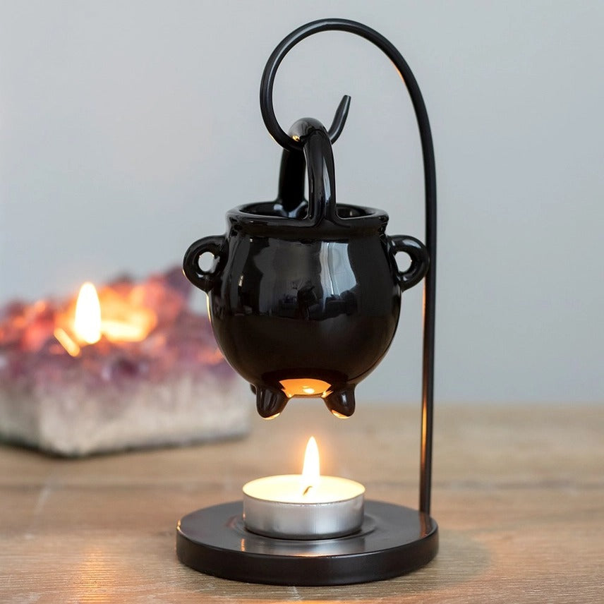 Hanging Cauldron Oil Burner – Decorative Witch Cauldron Fragrance Warmer for Home Ambience & Aromatherapy