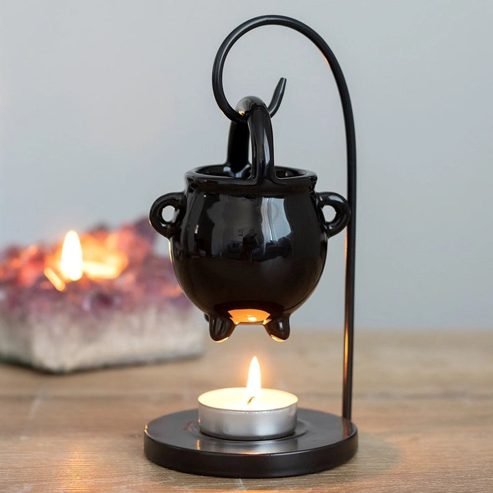 Hanging Cauldron Oil Burner – Decorative Witch Cauldron Fragrance Warmer for Home Ambience & Aromatherapy