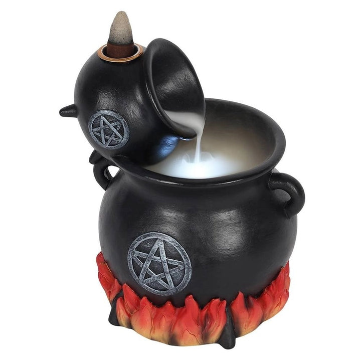 Pouring Cauldrons Backflow Incense Holder-Powered by 2 AA batteries and an on/off switch.