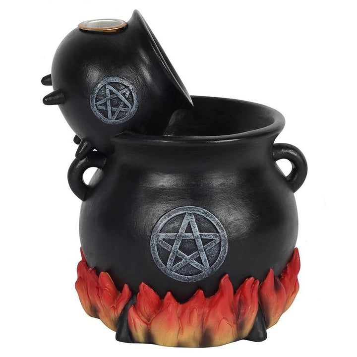 Pouring Cauldrons Backflow Incense Holder-Powered by 2 AA batteries and an on/off switch.