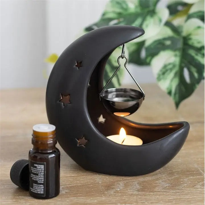 Crescent Moon Hanging Oil Burner – Celestial Decorative Fragrance Diffuser for Home Ambience & Relaxation