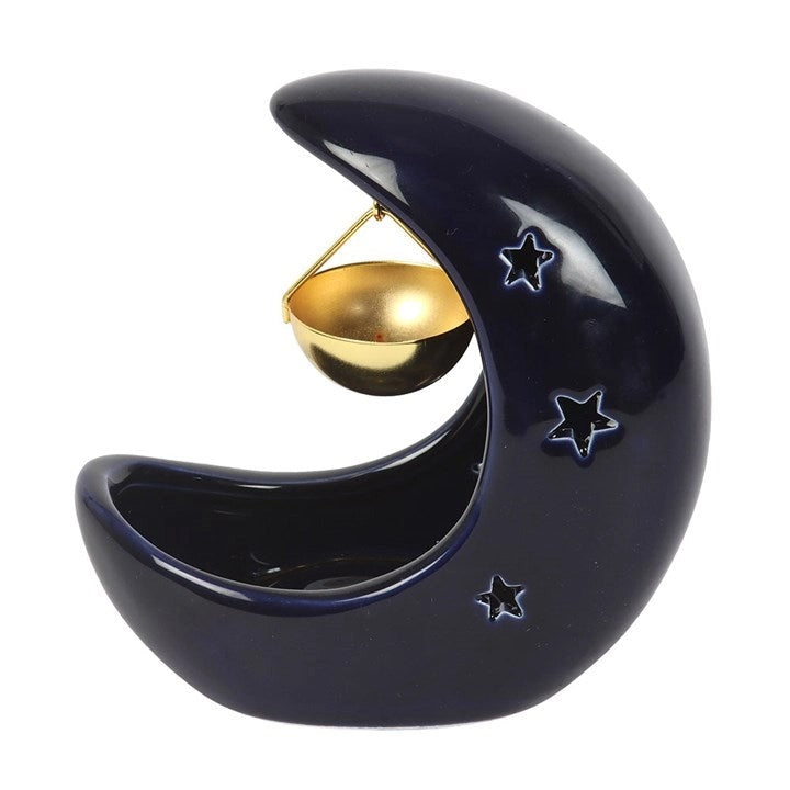 Crescent Moon Hanging Oil Burner – Celestial Decorative Fragrance Diffuser for Home Ambience & Relaxation