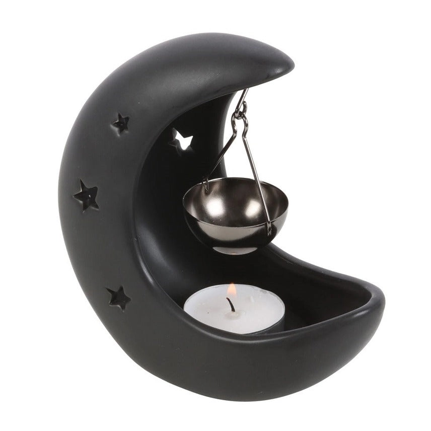 Crescent Moon Hanging Oil Burner – Celestial Decorative Fragrance Diffuser for Home Ambience & Relaxation