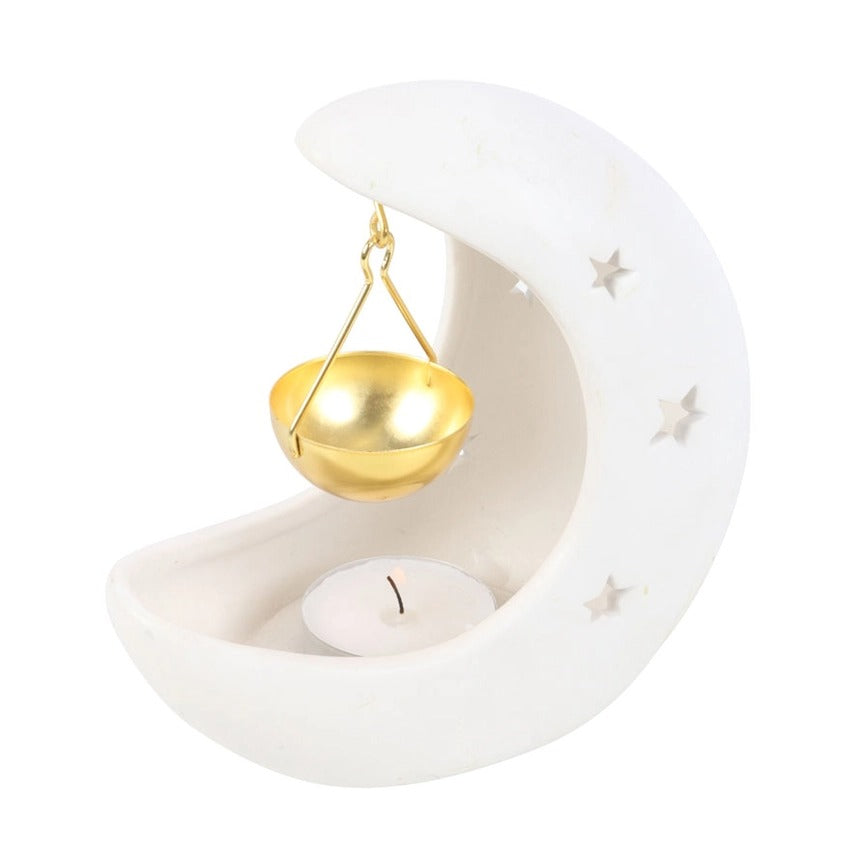 Crescent Moon Hanging Oil Burner – Celestial Decorative Fragrance Diffuser for Home Ambience & Relaxation