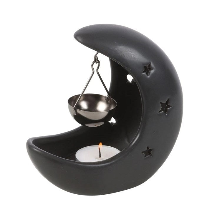 Crescent Moon Hanging Oil Burner – Celestial Decorative Fragrance Diffuser for Home Ambience & Relaxation