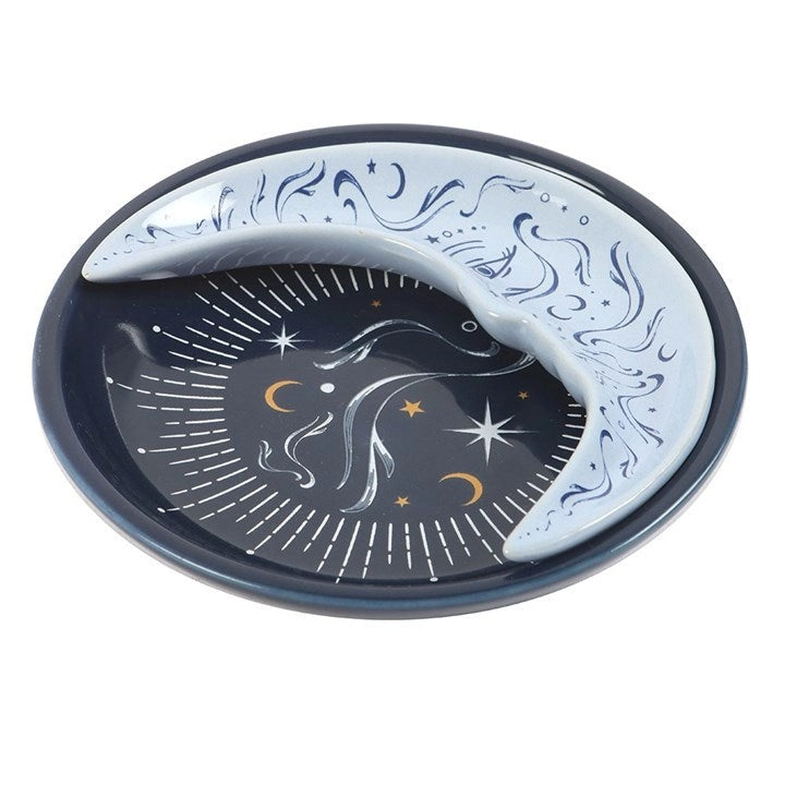 Blue Moon Stacking Trinket Dish Set – Celestial Jewellery Holder for Bedside, Shelf & Altar Décor