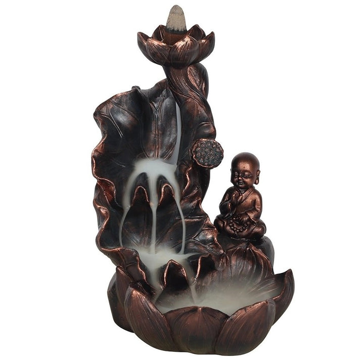 Bronze Buddha & Hand with Lotus Flower Backflow Incense Burner – Spiritual Meditation Home Décor Ornament