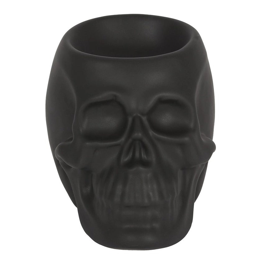 Black Skull Oil Burner & Wax Warmer – Gothic Fragrance Diffuser for Home Décor & Aromatherapy