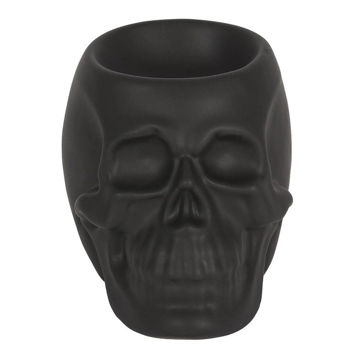Black Skull Oil Burner & Wax Warmer – Gothic Fragrance Diffuser for Home Décor & Aromatherapy