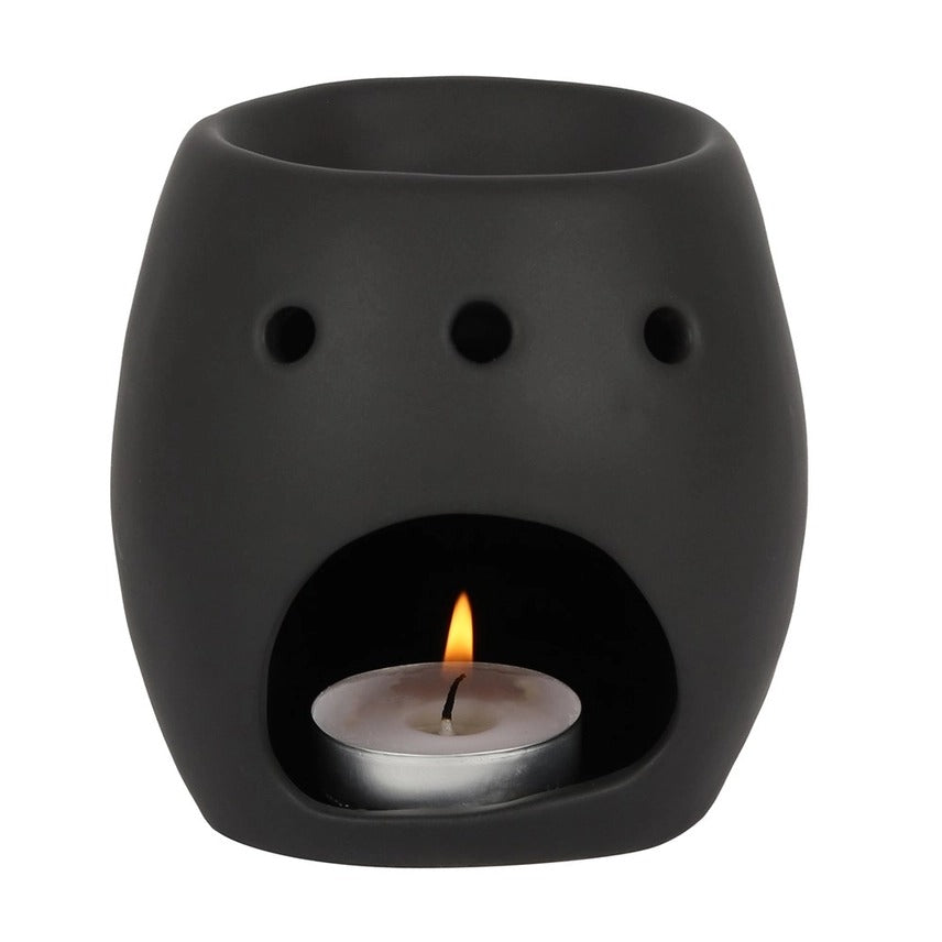 Black Skull Oil Burner & Wax Warmer – Gothic Fragrance Diffuser for Home Décor & Aromatherapy