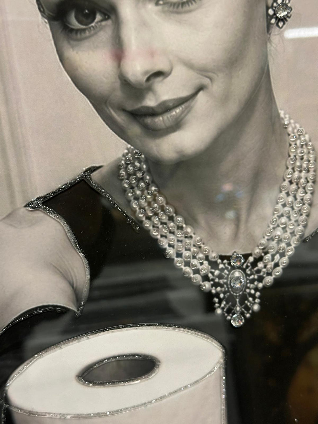 Audrey Hepburn Funny Bathroom Wall Art Canvas Print | Reading Newspaper & Holding Toilet Roll | Black and White Bathroom Decor